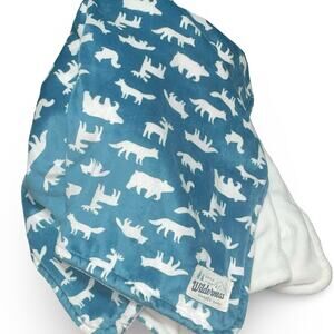 Carter’s Little Wilderness Ranger Dept Baby Blanket Green Blue Woodland 29x39